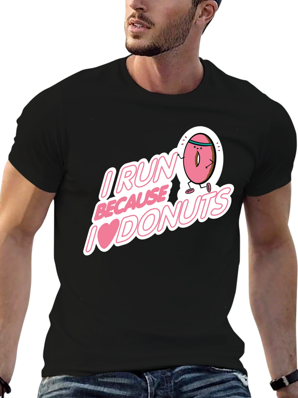 I Run Because I Love Donuts Graphic T-Shirt
