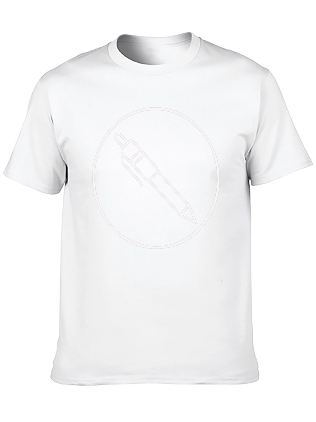 Black T-Shirt with Pen Circle Graphic