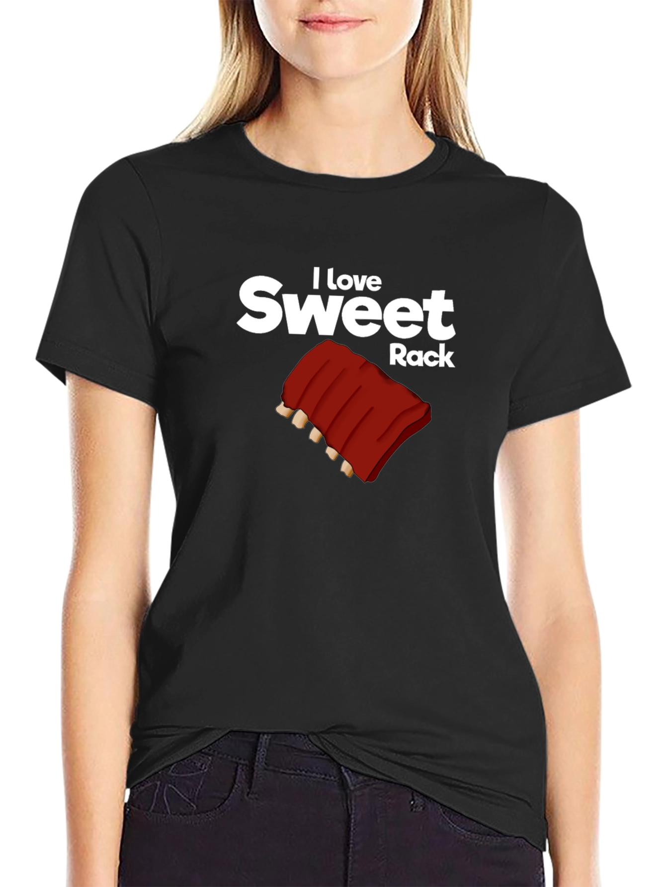 I Love Sweet Rack Black T-Shirt