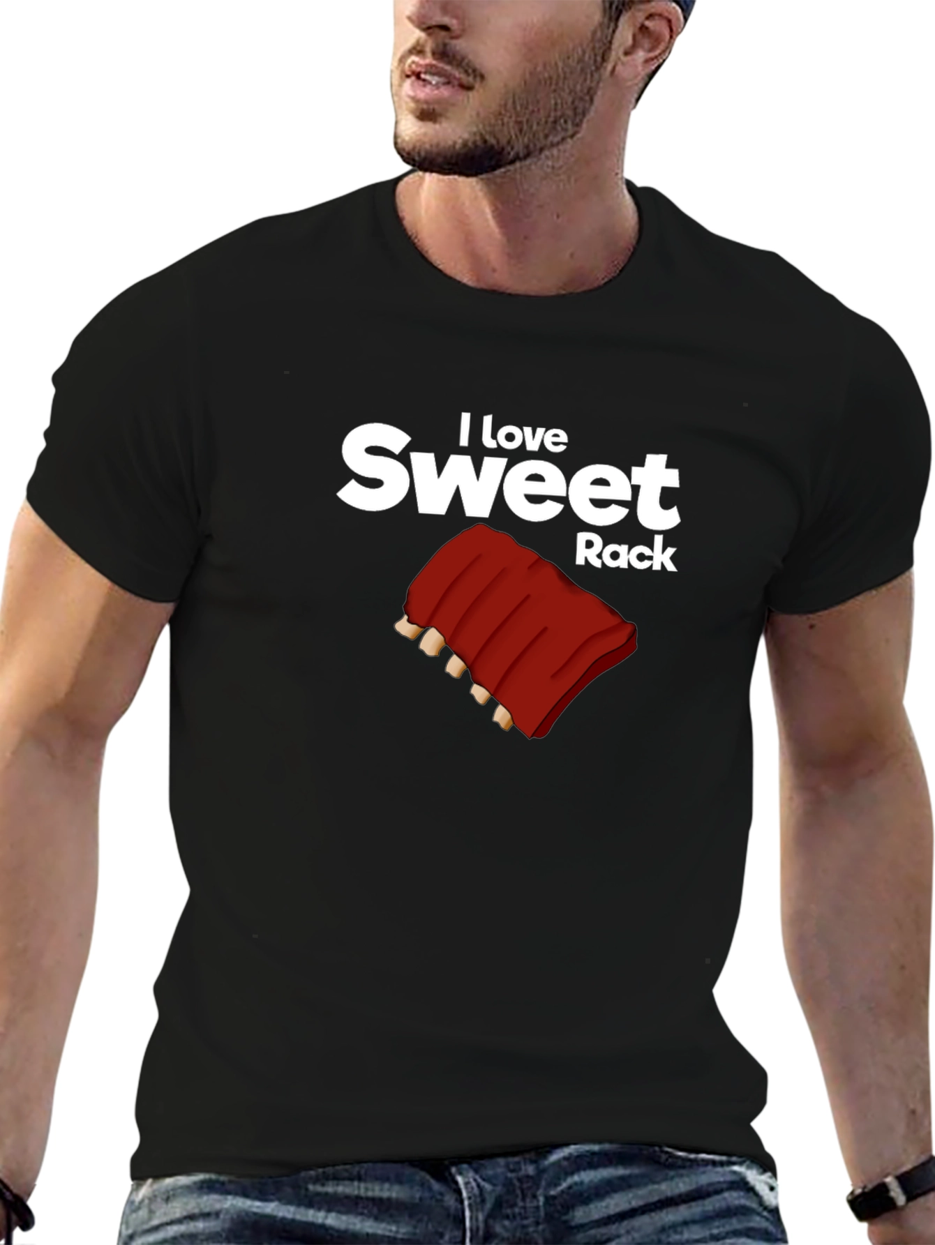 I Love Sweet Rack Black T-Shirt