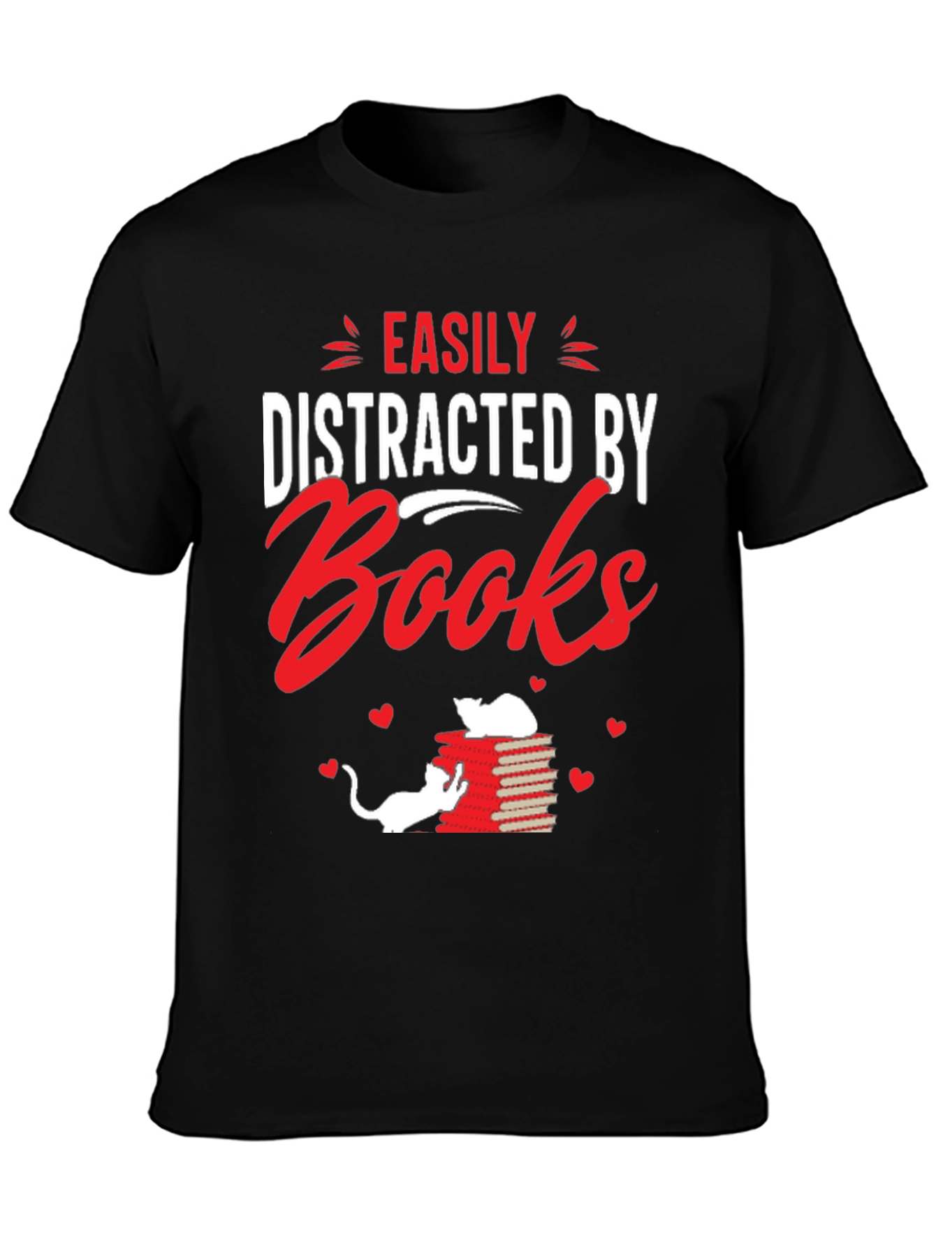 Easily Distracted By Books Graphic T-Shirt