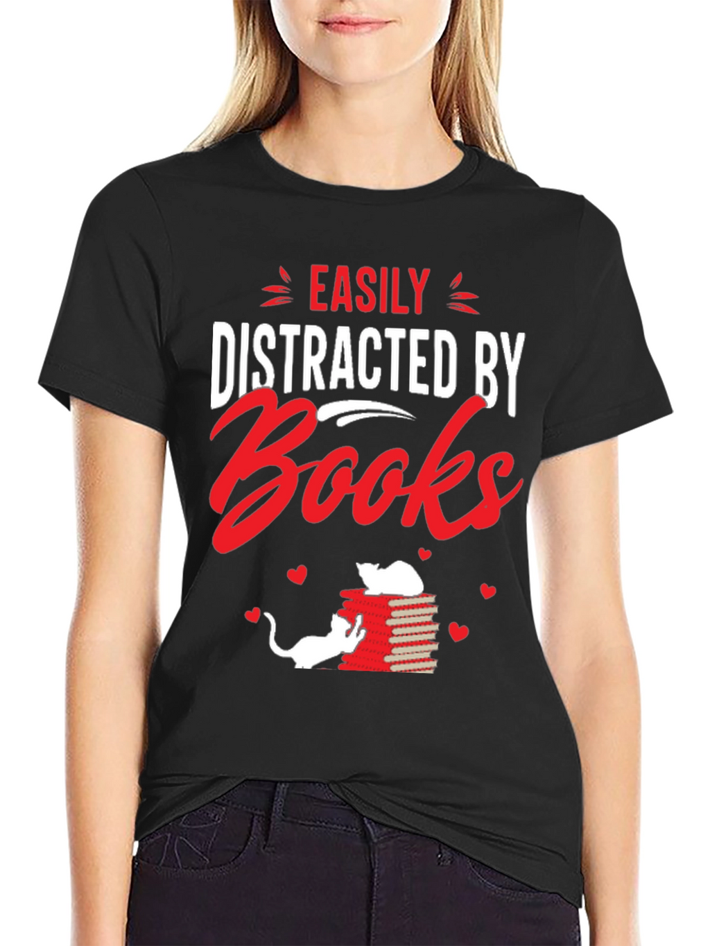 Easily Distracted By Books Graphic T-Shirt