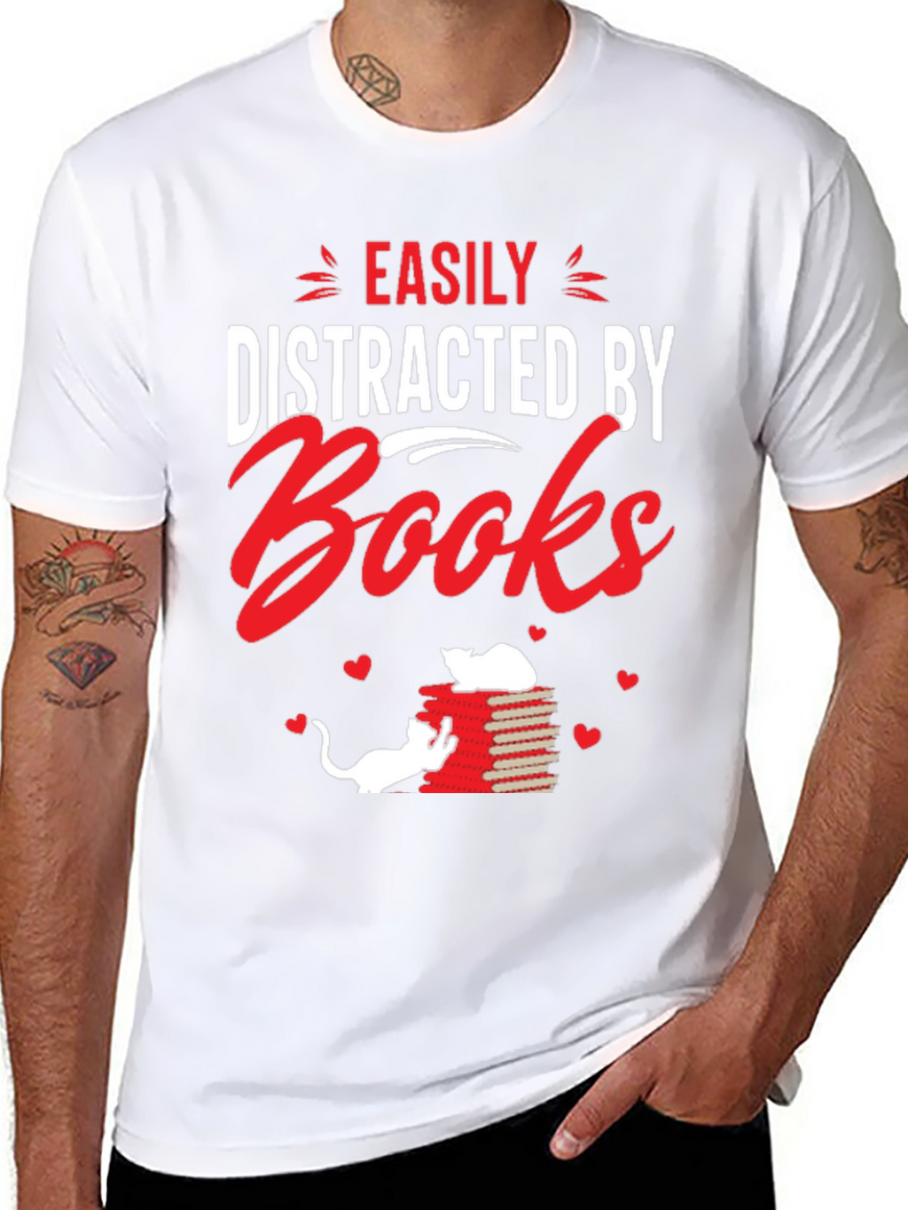 Easily Distracted By Books Graphic T-Shirt