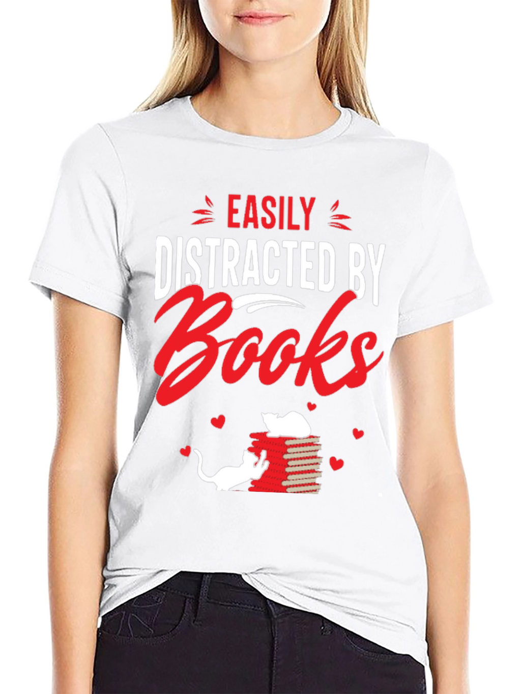 Easily Distracted By Books Graphic T-Shirt