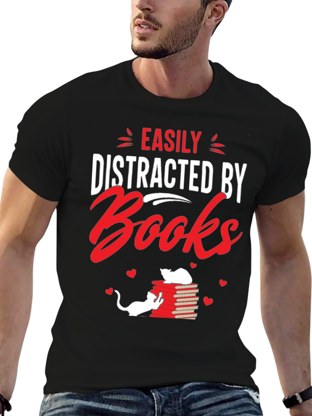 Easily Distracted By Books Graphic T-Shirt