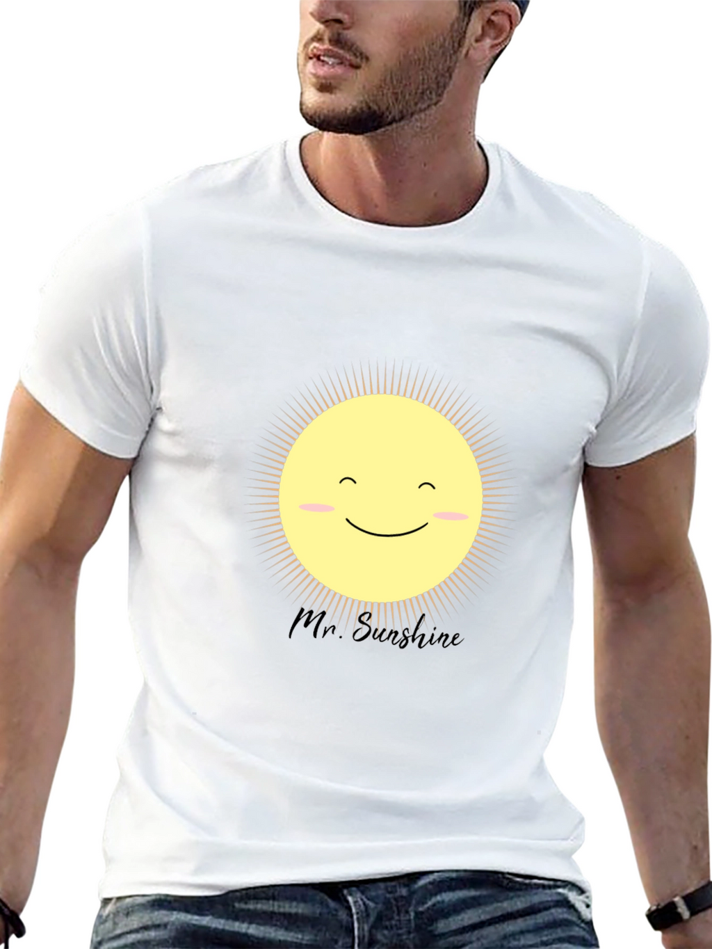 Mr. Sunshine Graphic Tee - Black Cotton T-Shirt