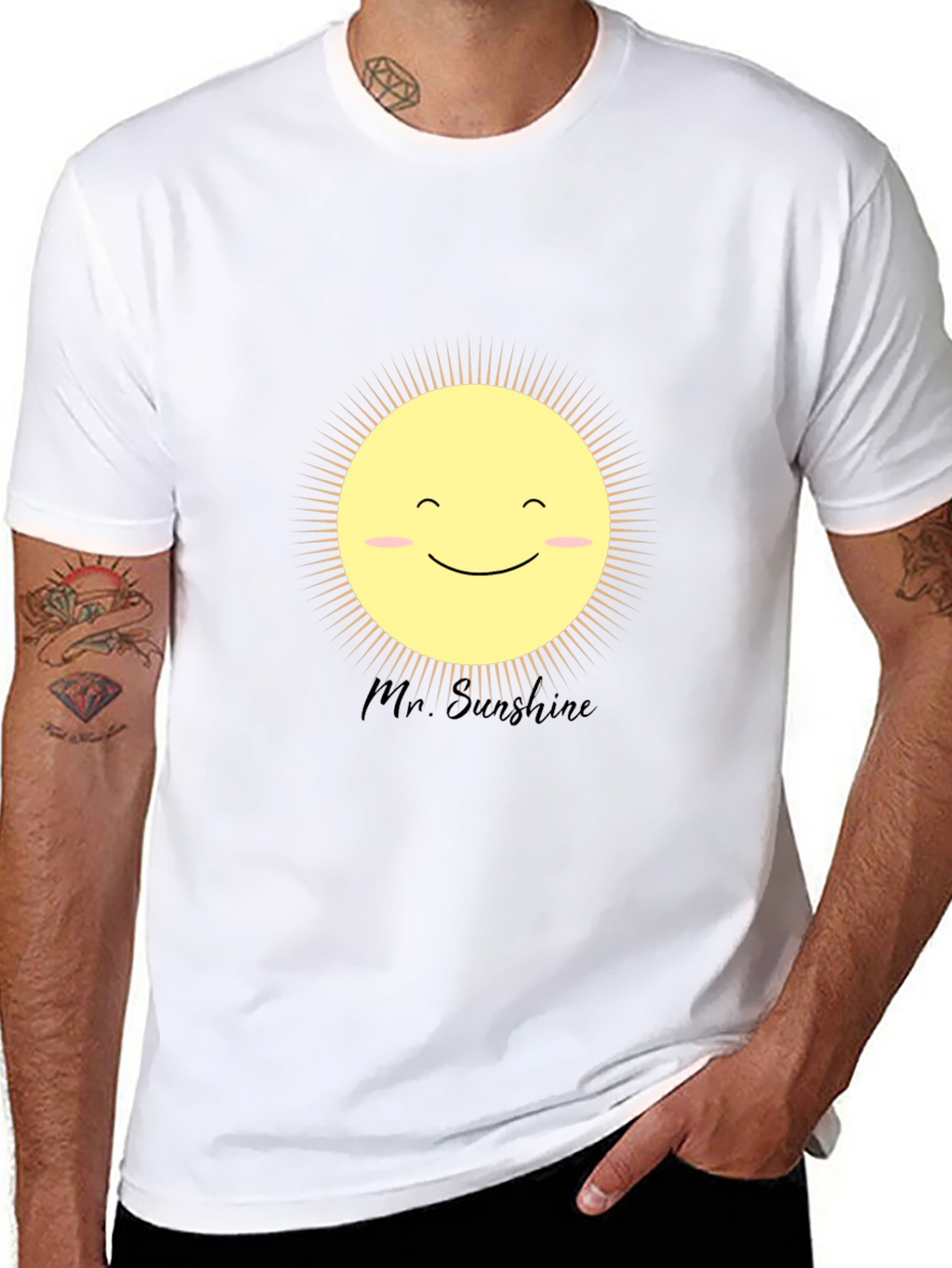Mr. Sunshine Graphic Tee - Black Cotton T-Shirt