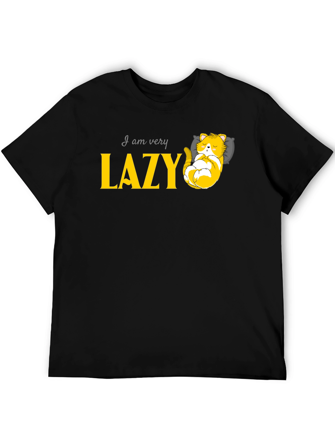 Lazy Cat Graphic Tee - Relaxed Fit