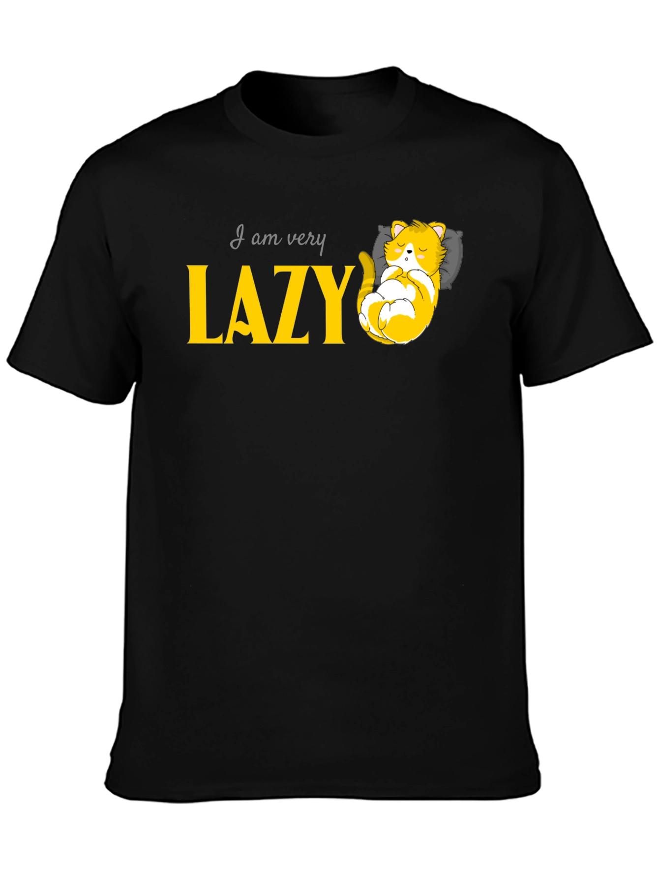 Lazy Cat Graphic Tee - Relaxed Fit