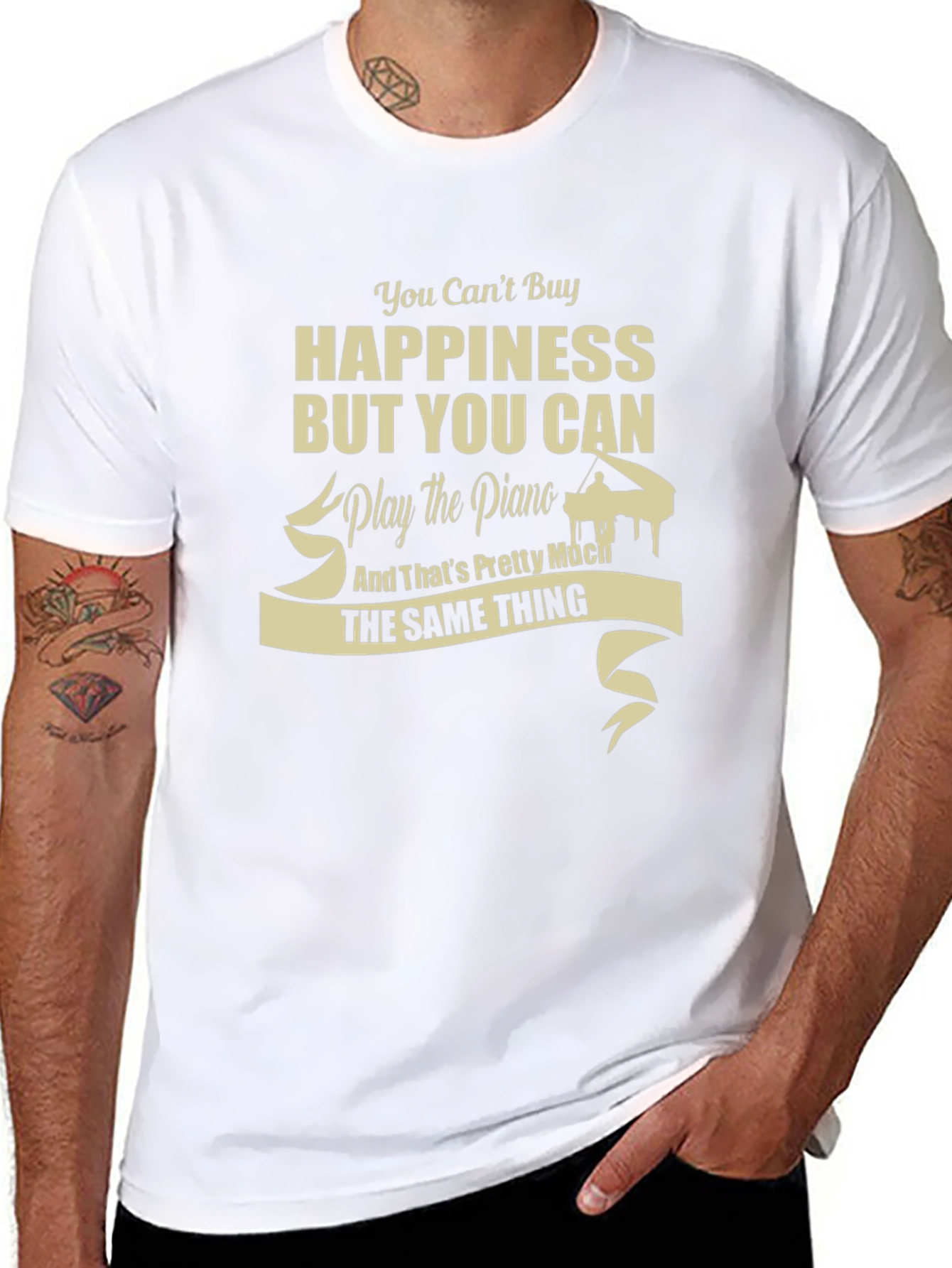 Happiness Piano T-Shirt - Musical Gift