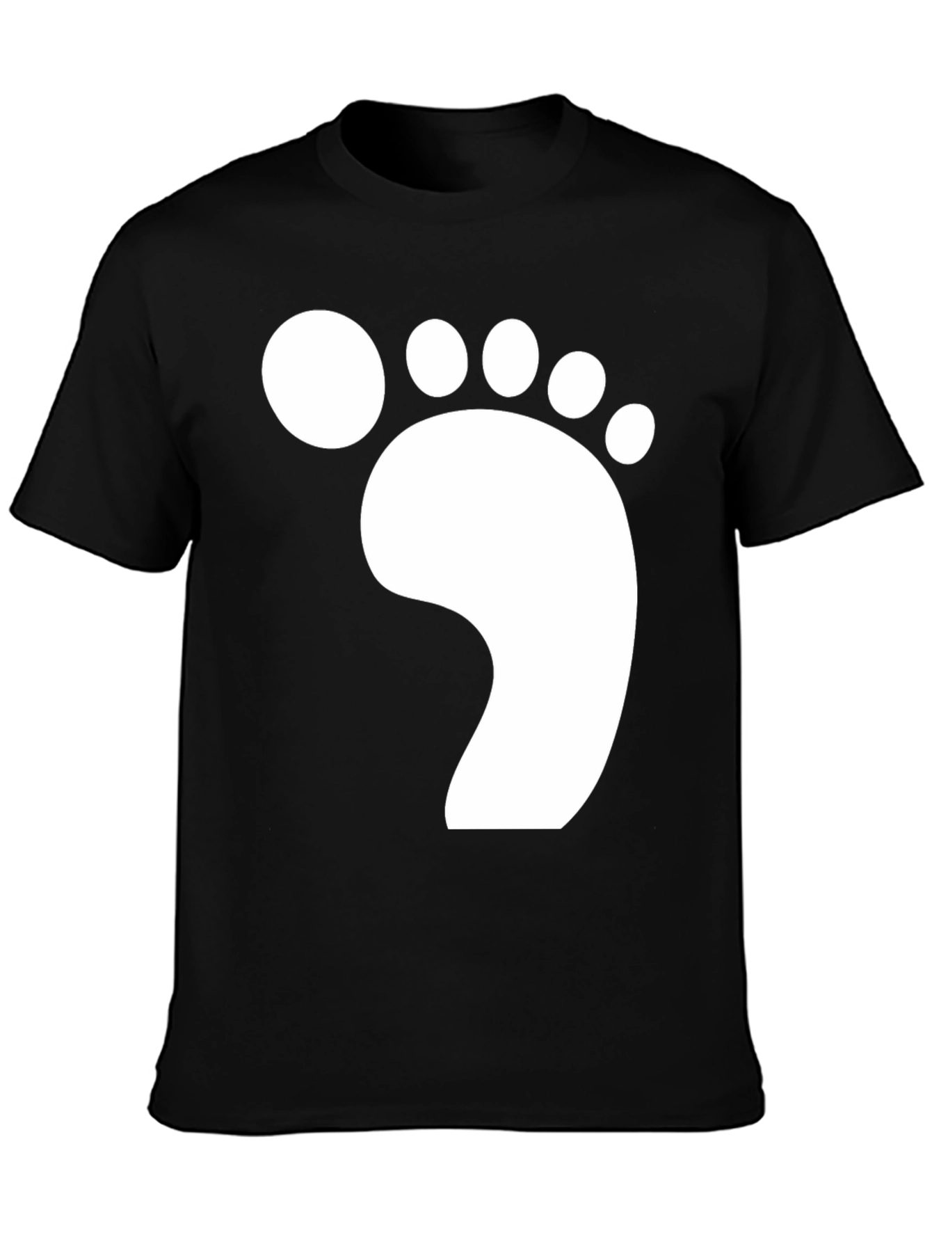 Footprint Graphic T-Shirt - Casual Black Tee