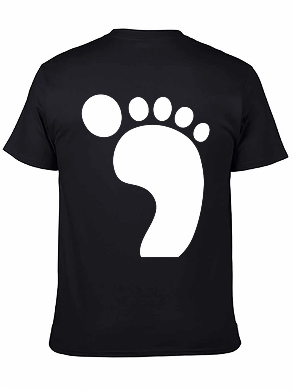 Footprint Graphic T-Shirt - Casual Black Tee
