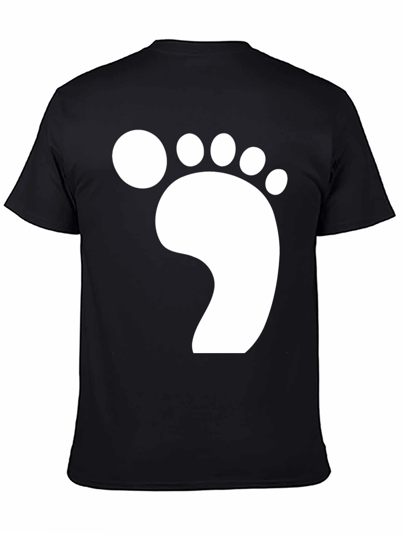 Footprint Graphic T-Shirt - Casual Black Tee