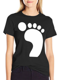 Footprint Graphic T-Shirt - Casual Black Tee
