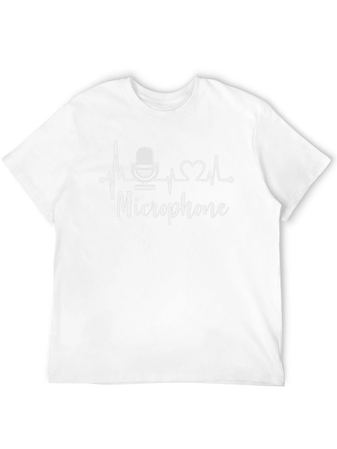 Microphone Heartbeat Graphic T-Shirt - Music Lover Tee