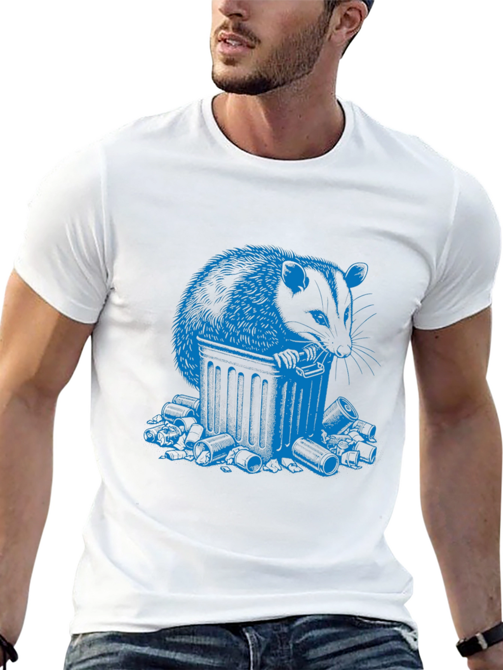 Trash Panda T-Shirt - Blue Raccoon Design