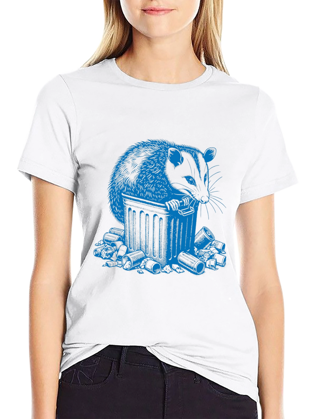 Trash Panda T-Shirt - Blue Raccoon Design