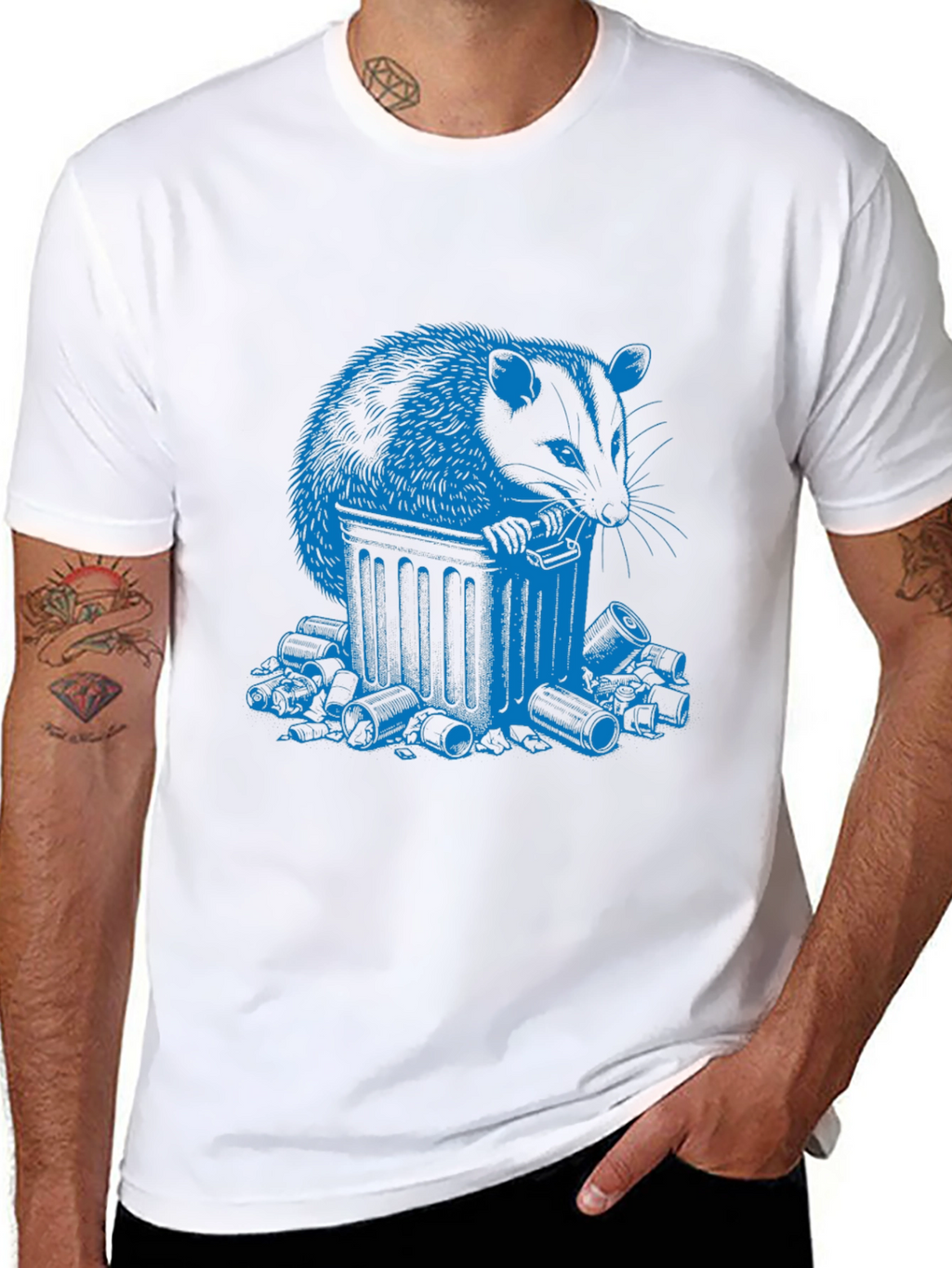 Trash Panda T-Shirt - Blue Raccoon Design