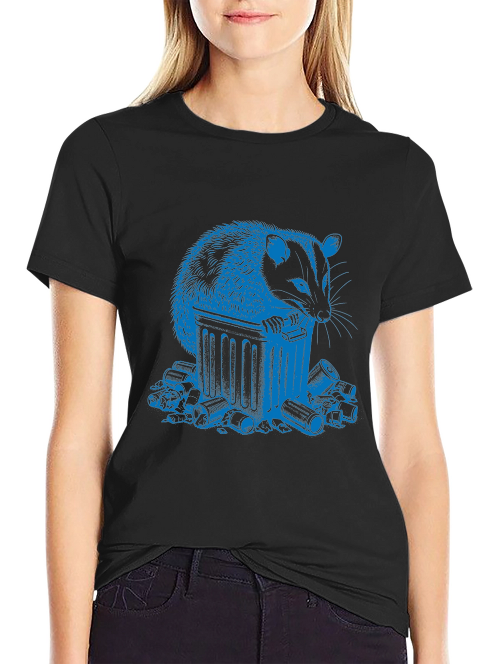 Trash Panda T-Shirt - Blue Raccoon Design
