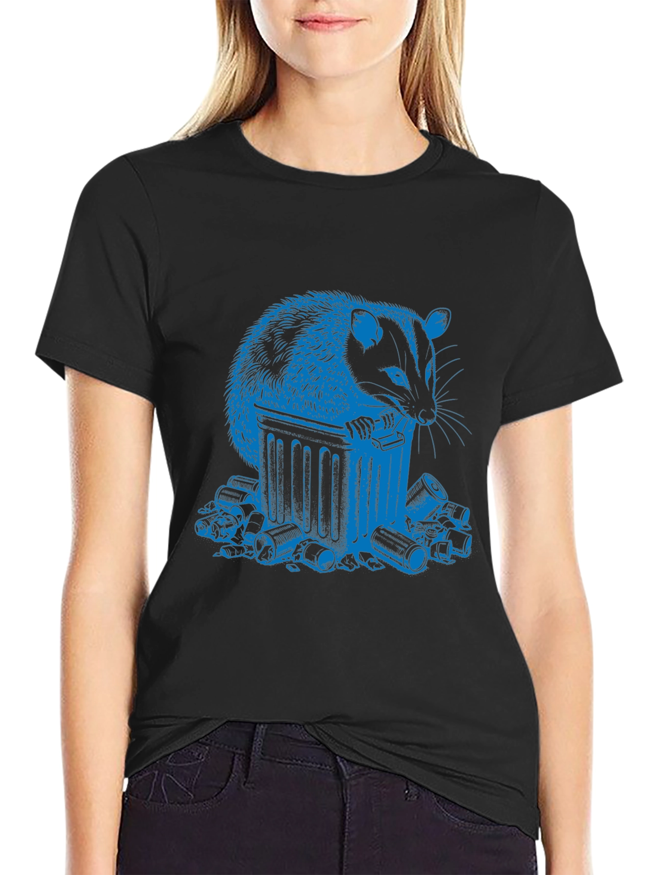 Trash Panda T-Shirt - Blue Raccoon Design