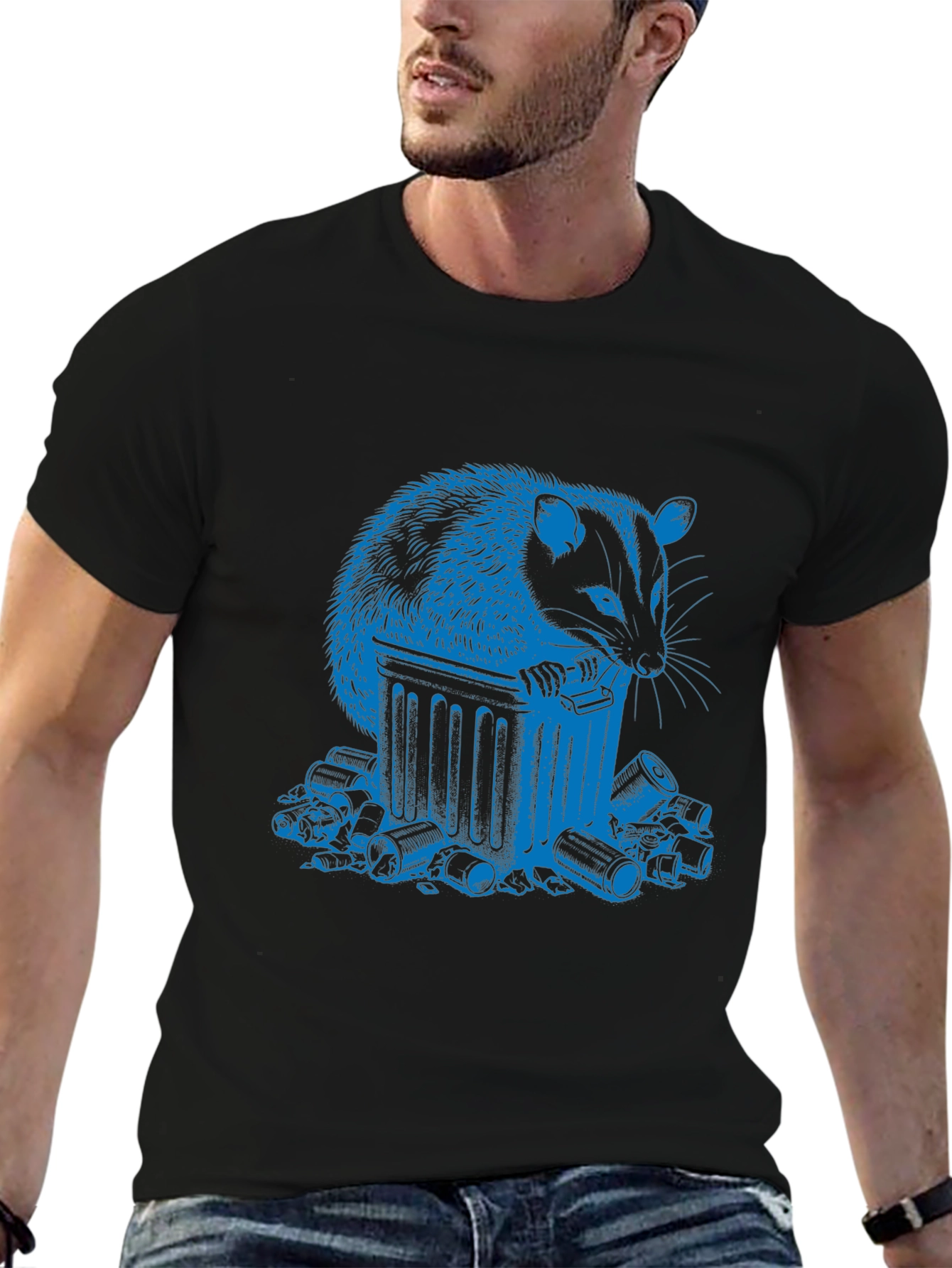 Trash Panda T-Shirt - Blue Raccoon Design