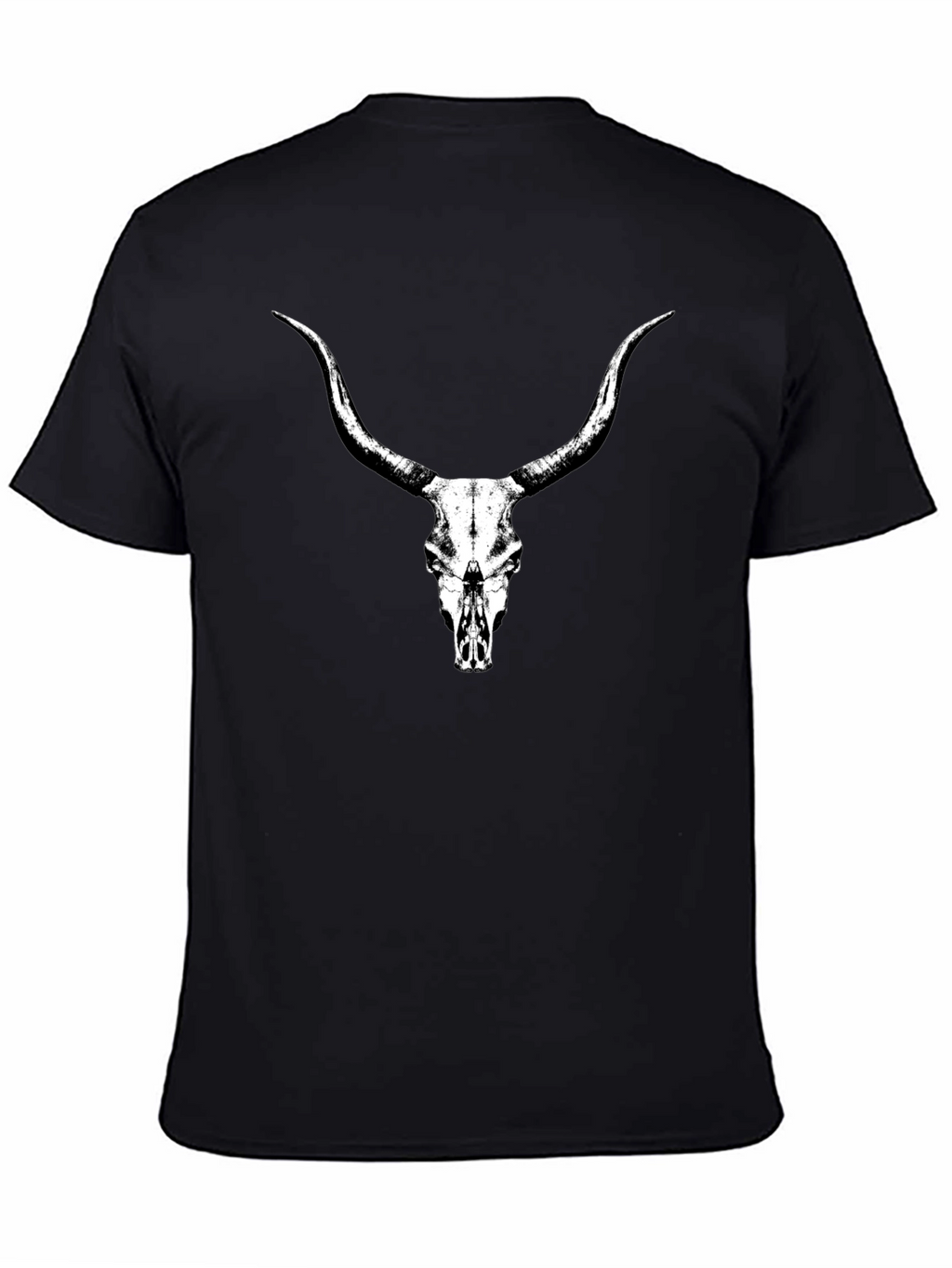 Longhorn Skull Graphic Tee - Black