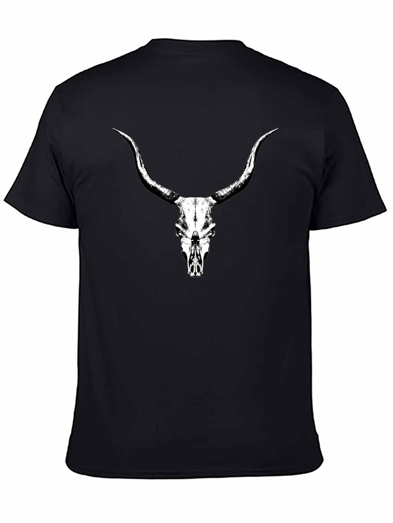 Longhorn Skull Graphic Tee - Black