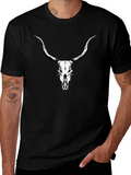 Longhorn Skull Graphic Tee - Black