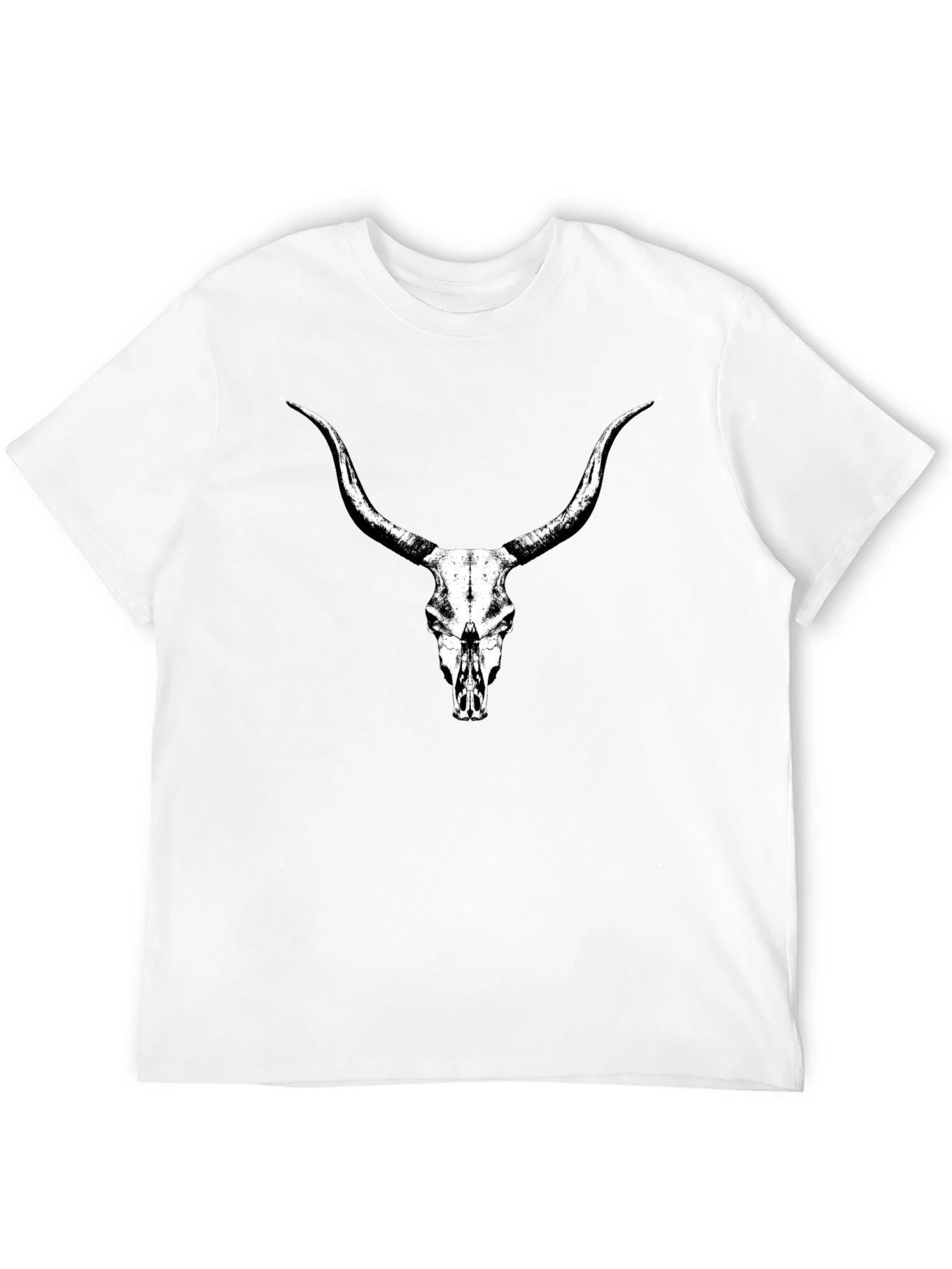 Longhorn Skull Graphic Tee - Black