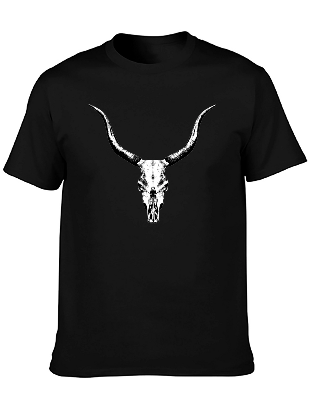 Longhorn Skull Graphic Tee - Black
