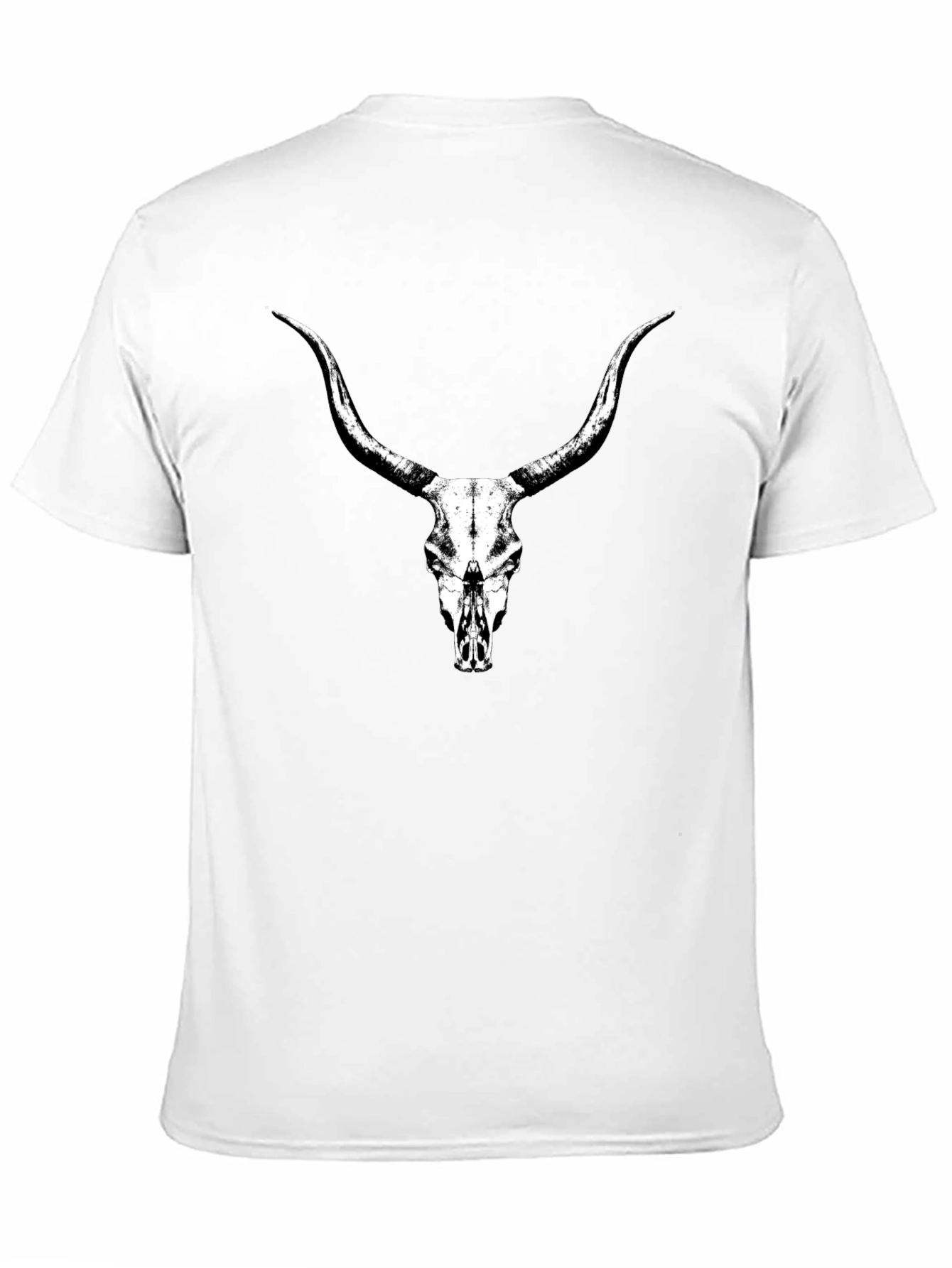Longhorn Skull Graphic Tee - Black