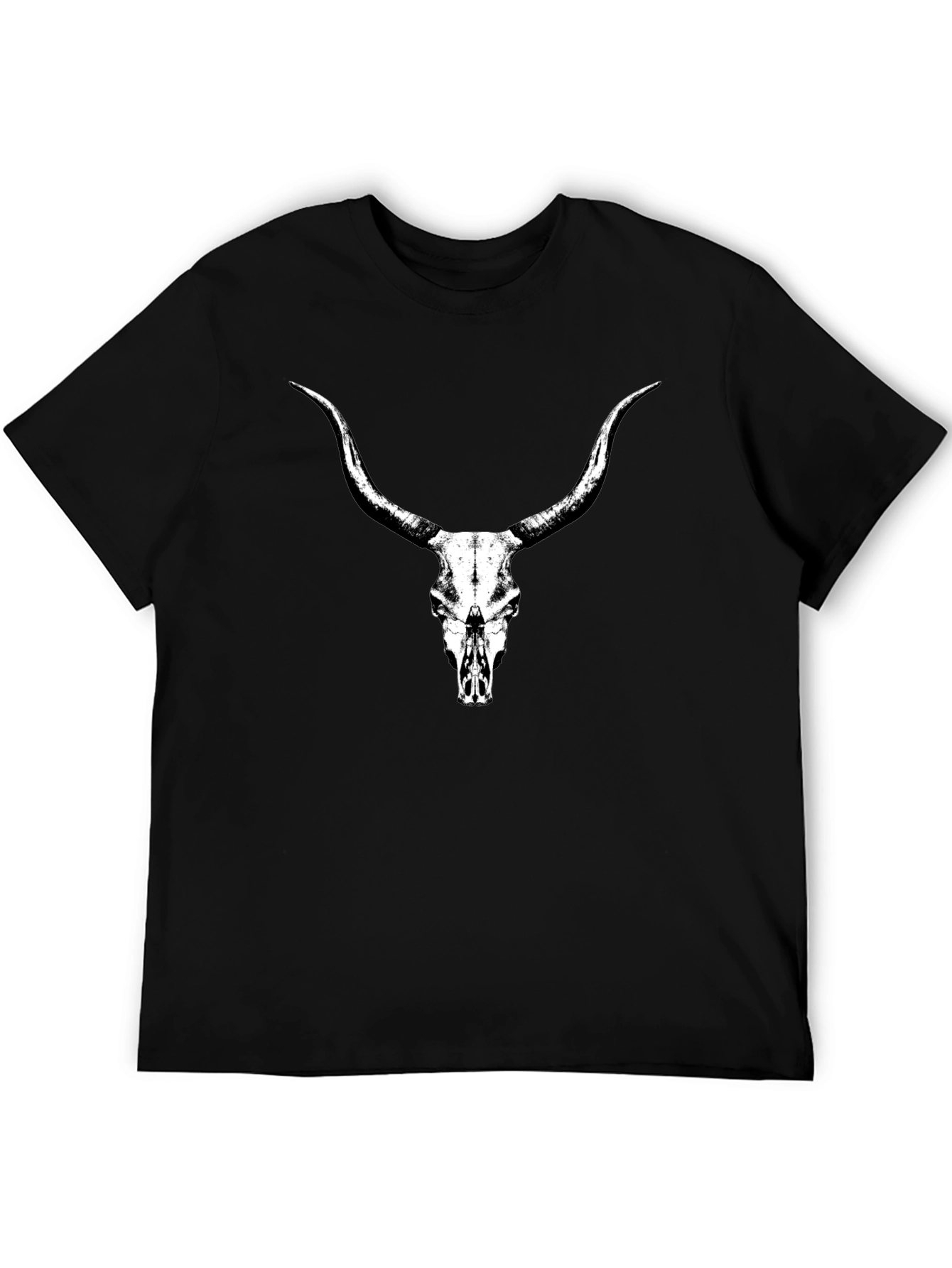 Longhorn Skull Graphic Tee - Black