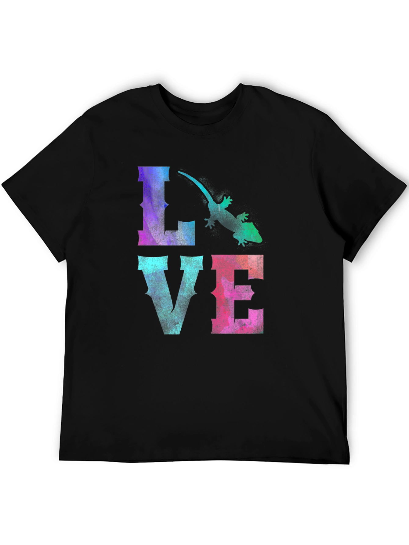LOVE Gecko Lizard Graphic Tee - Cool Animal Print T-Shirt