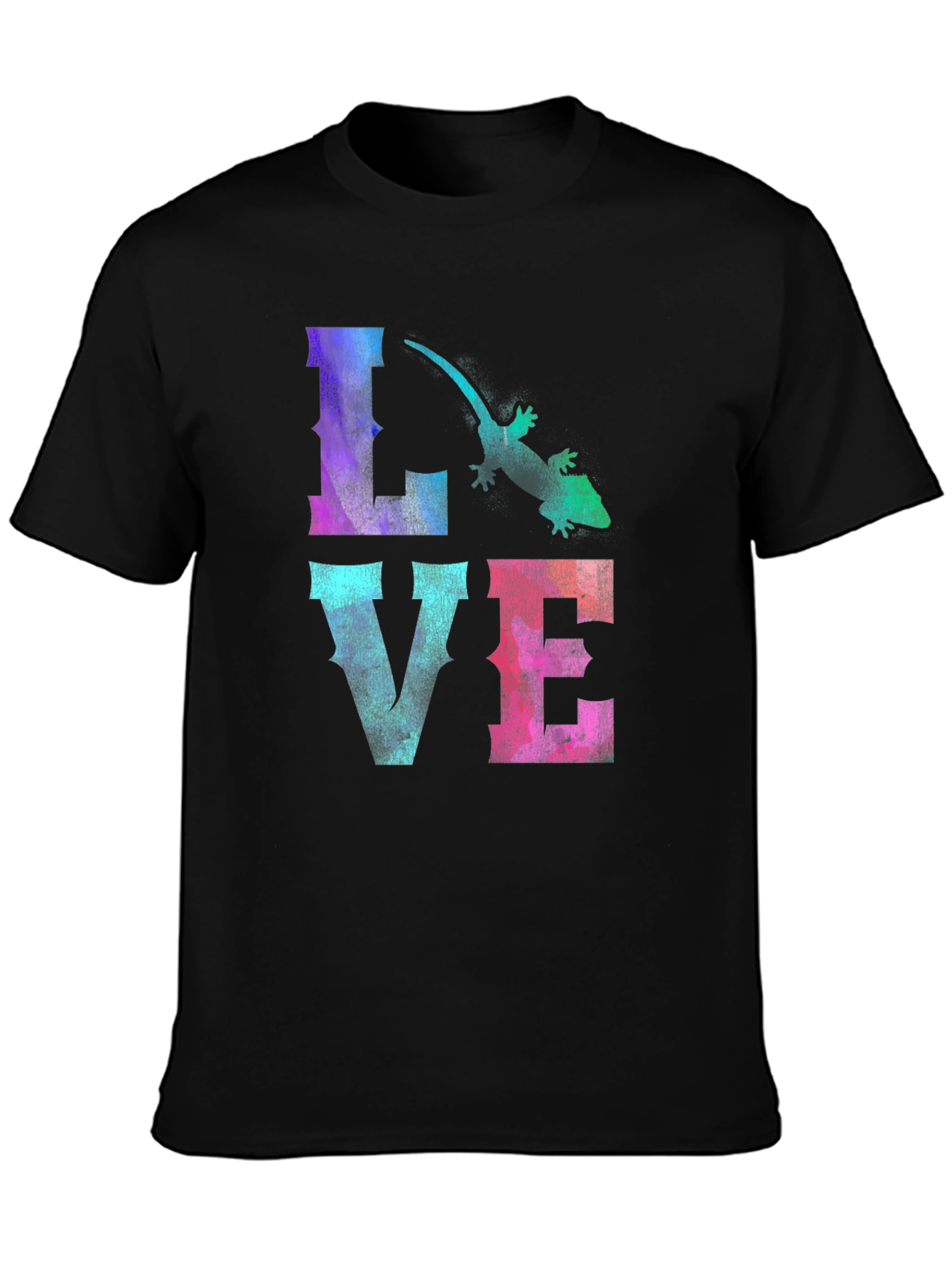 LOVE Gecko Lizard Graphic Tee - Cool Animal Print T-Shirt