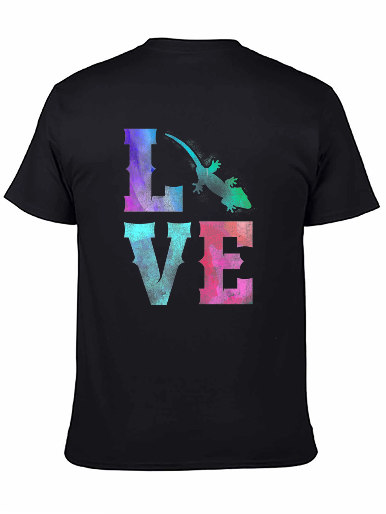 LOVE Gecko Lizard Graphic Tee - Cool Animal Print T-Shirt