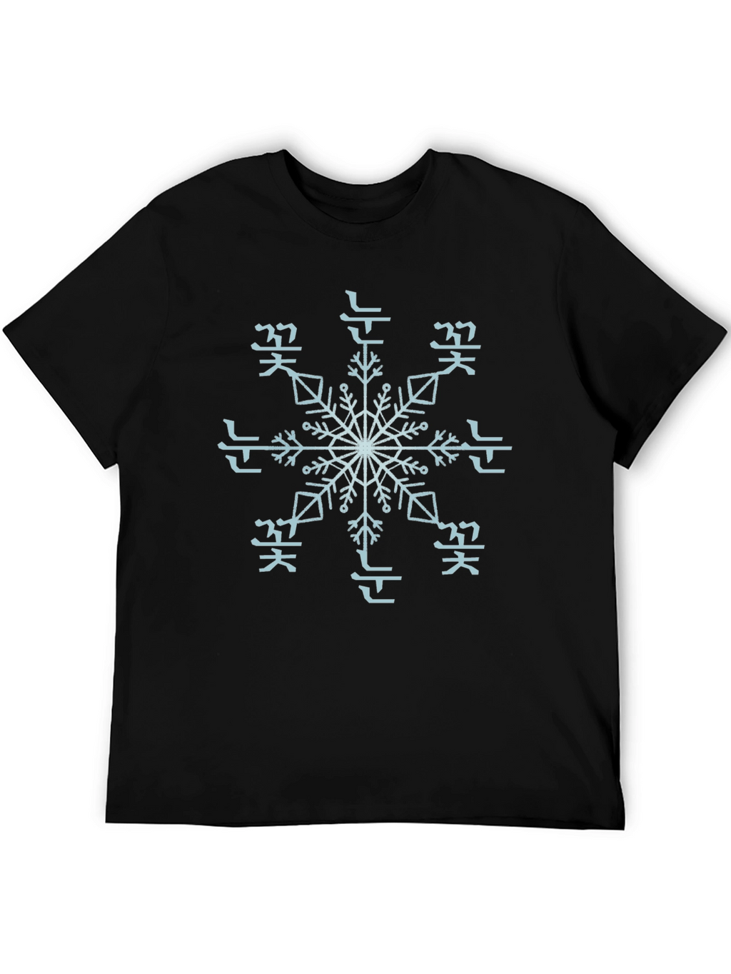 Korean Snowflake Graphic Tee - Unisex Style