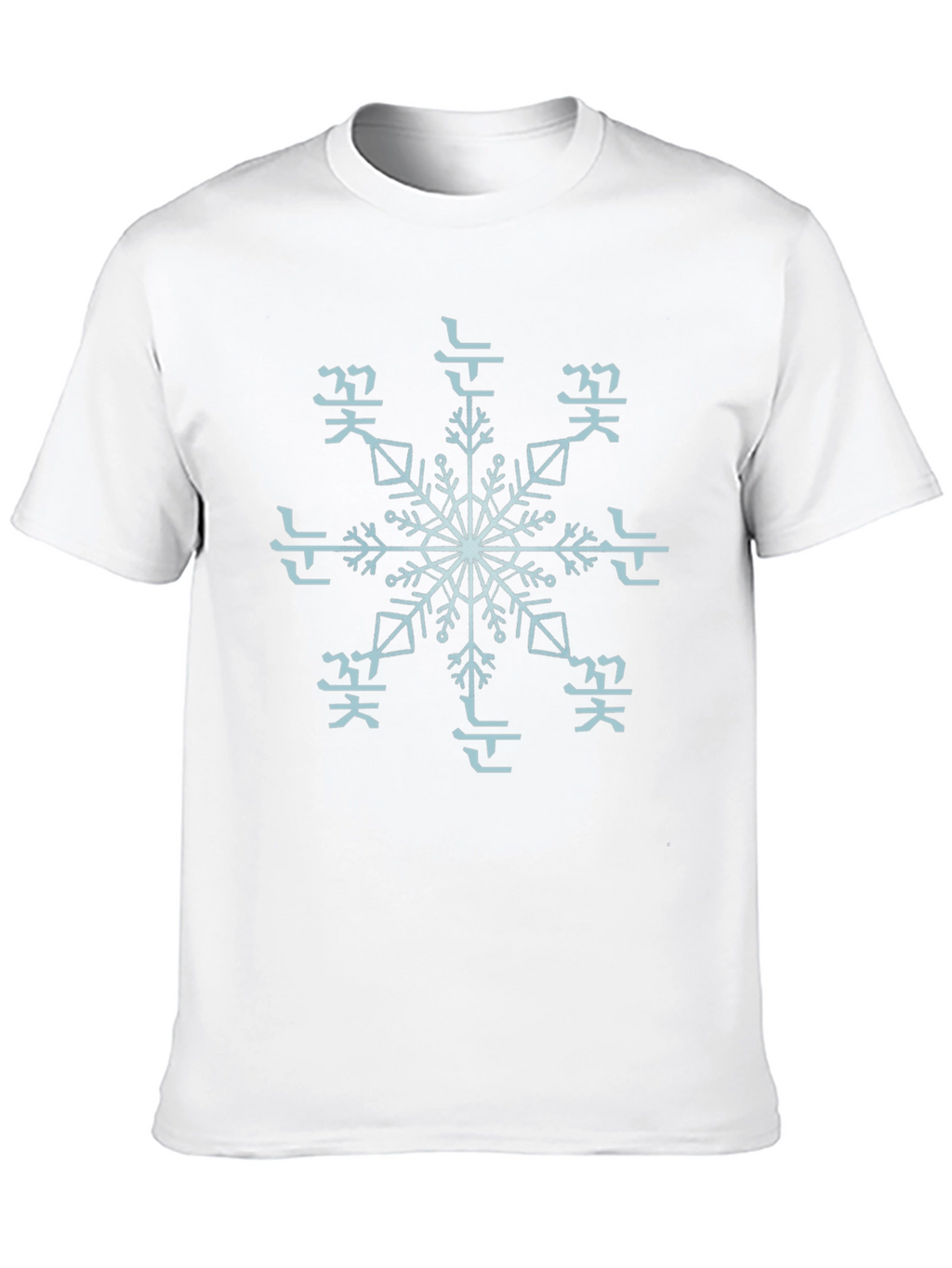 Korean Snowflake Graphic Tee - Unisex Style