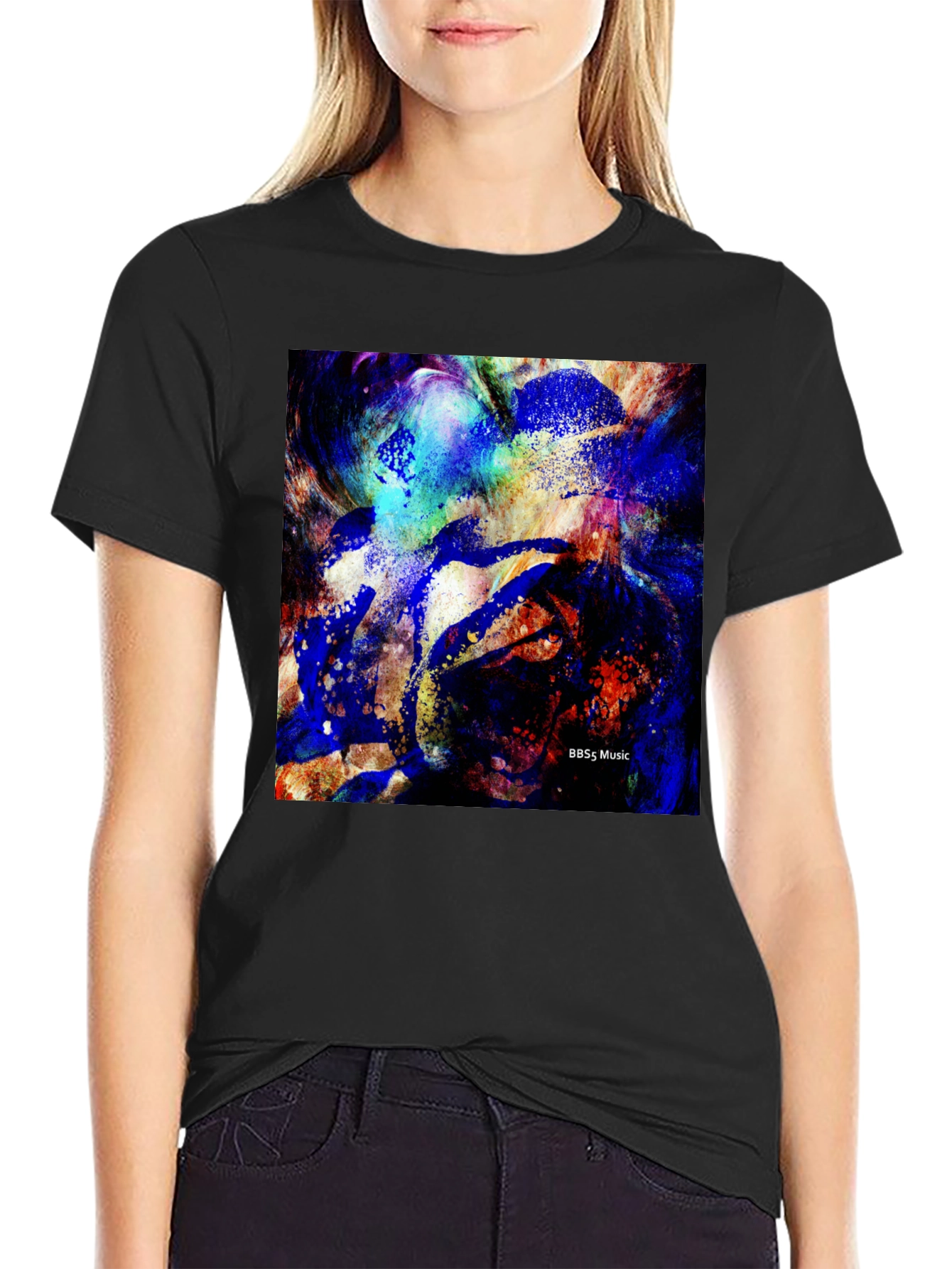 Abstract Art Black T-Shirt | BBSs Music Design