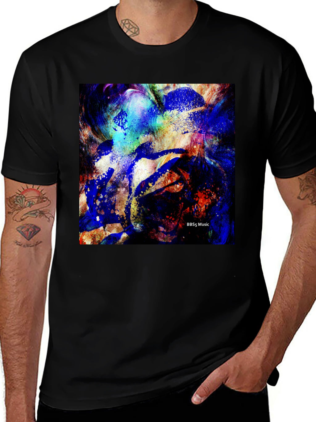 Abstract Art Black T-Shirt | BBSs Music Design