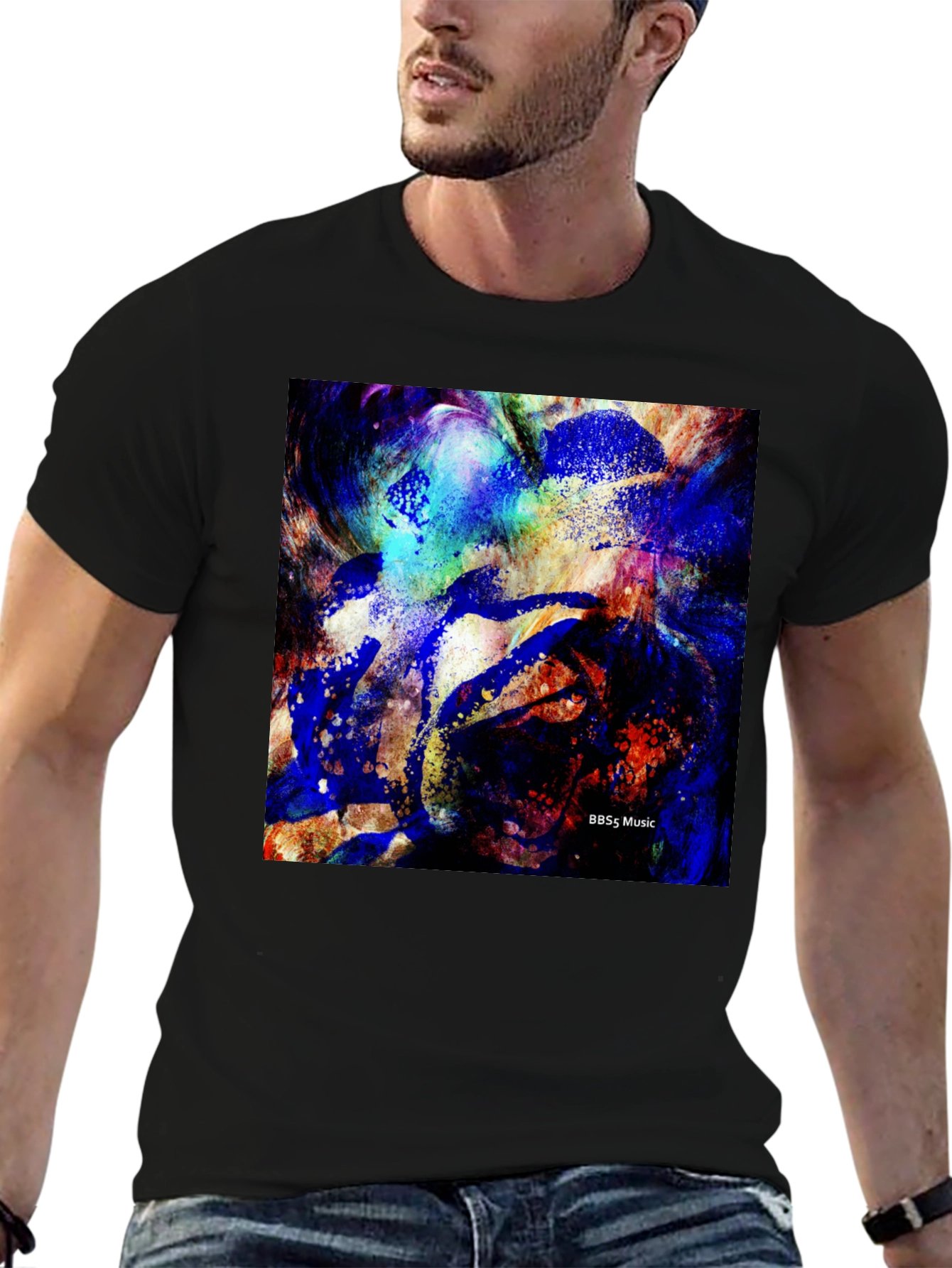 Abstract Art Black T-Shirt | BBSs Music Design