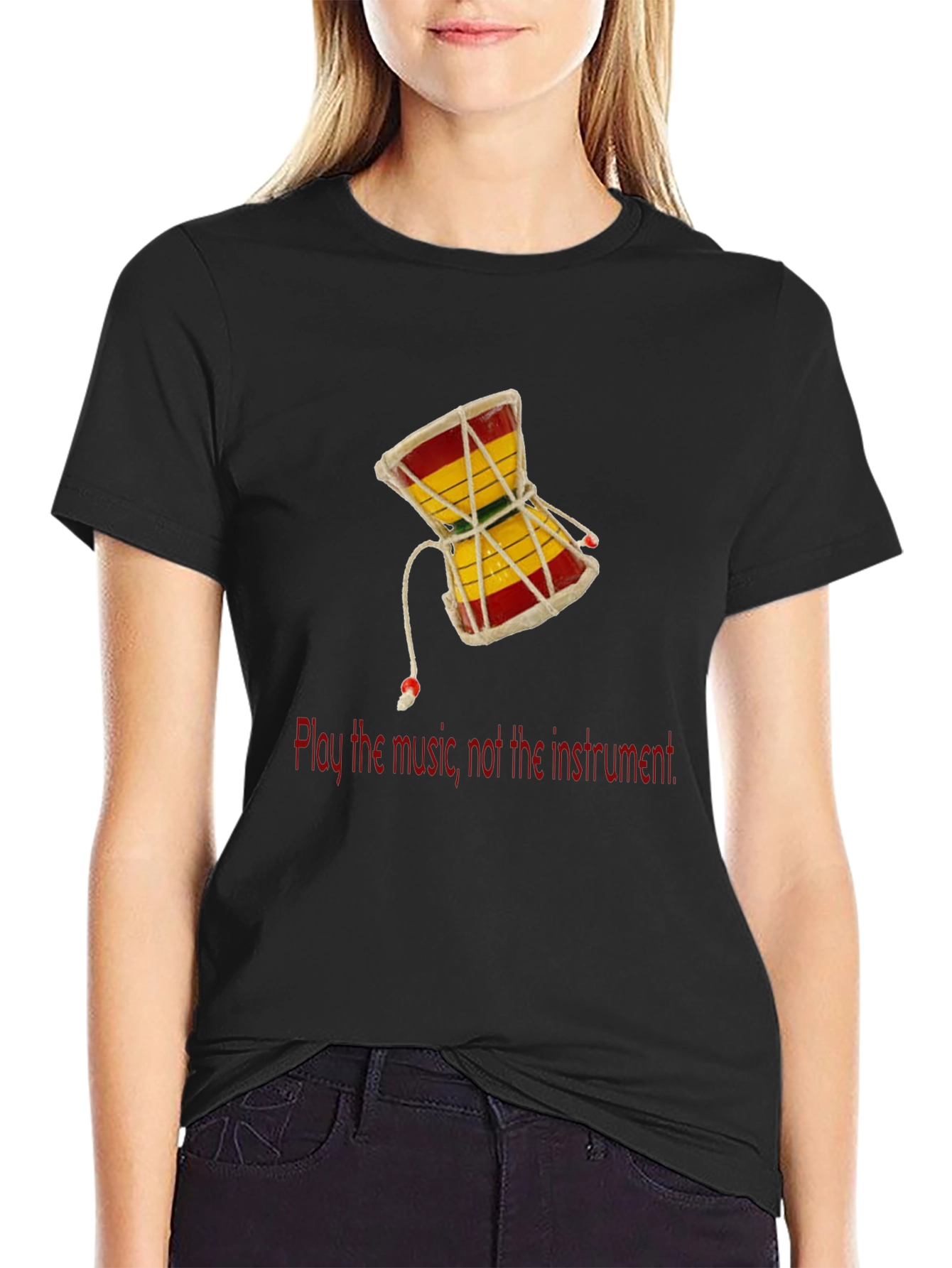 Play the Music T-Shirt - Damaru Drum Graphic Tee