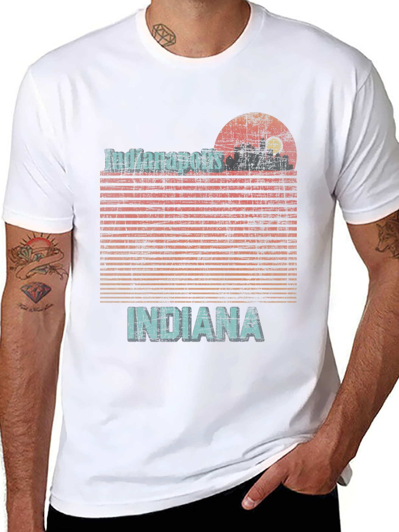 Indianapolis Indiana Graphic Tee Retro Style T-Shirt