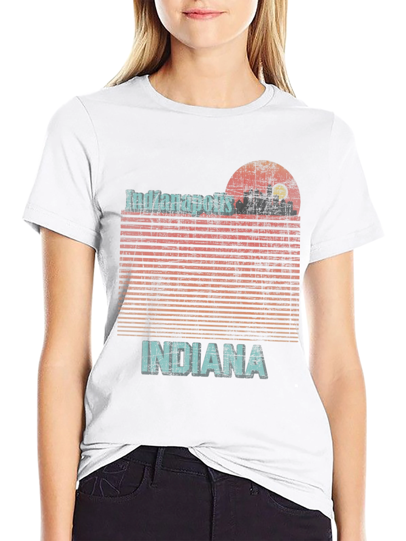 Indianapolis Indiana Graphic Tee Retro Style T-Shirt