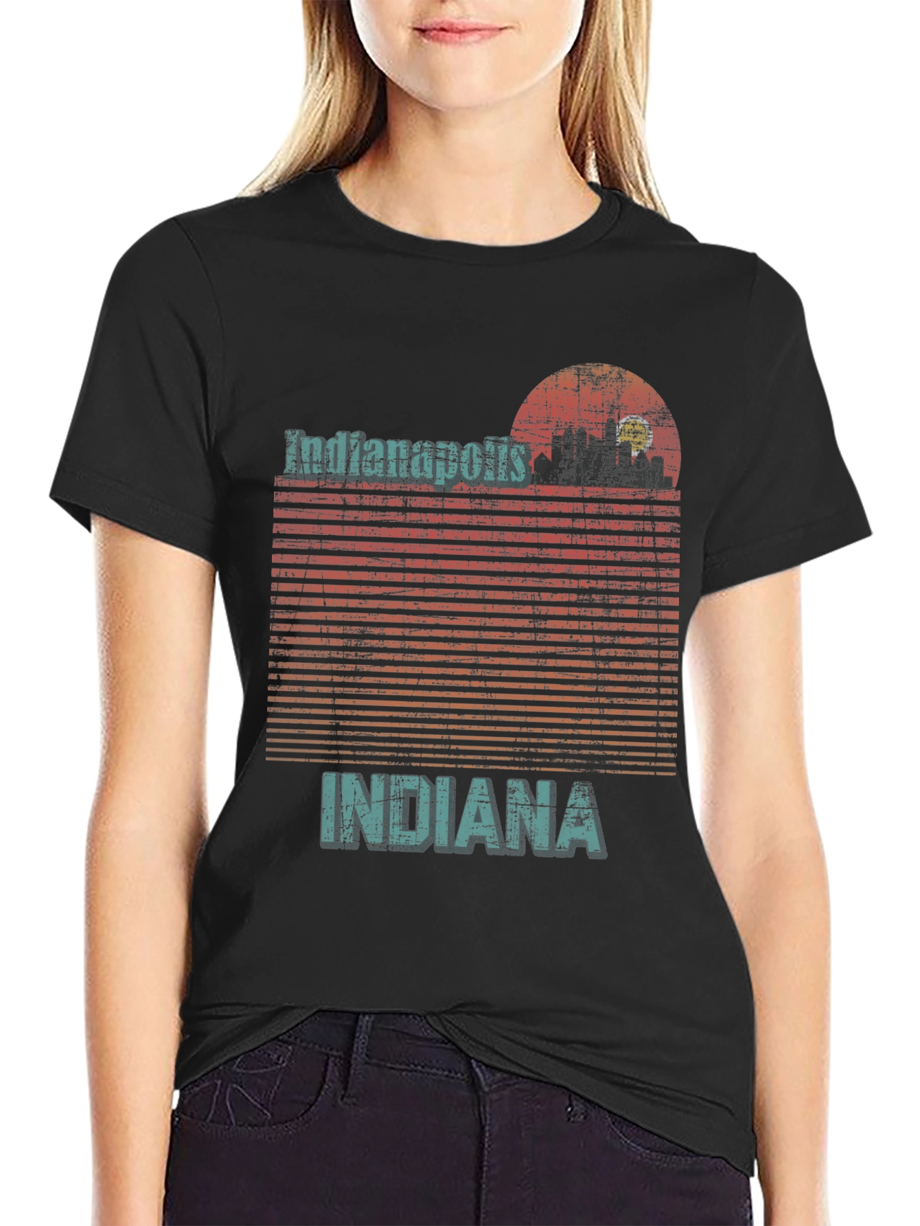 Indianapolis Indiana Graphic Tee Retro Style T-Shirt