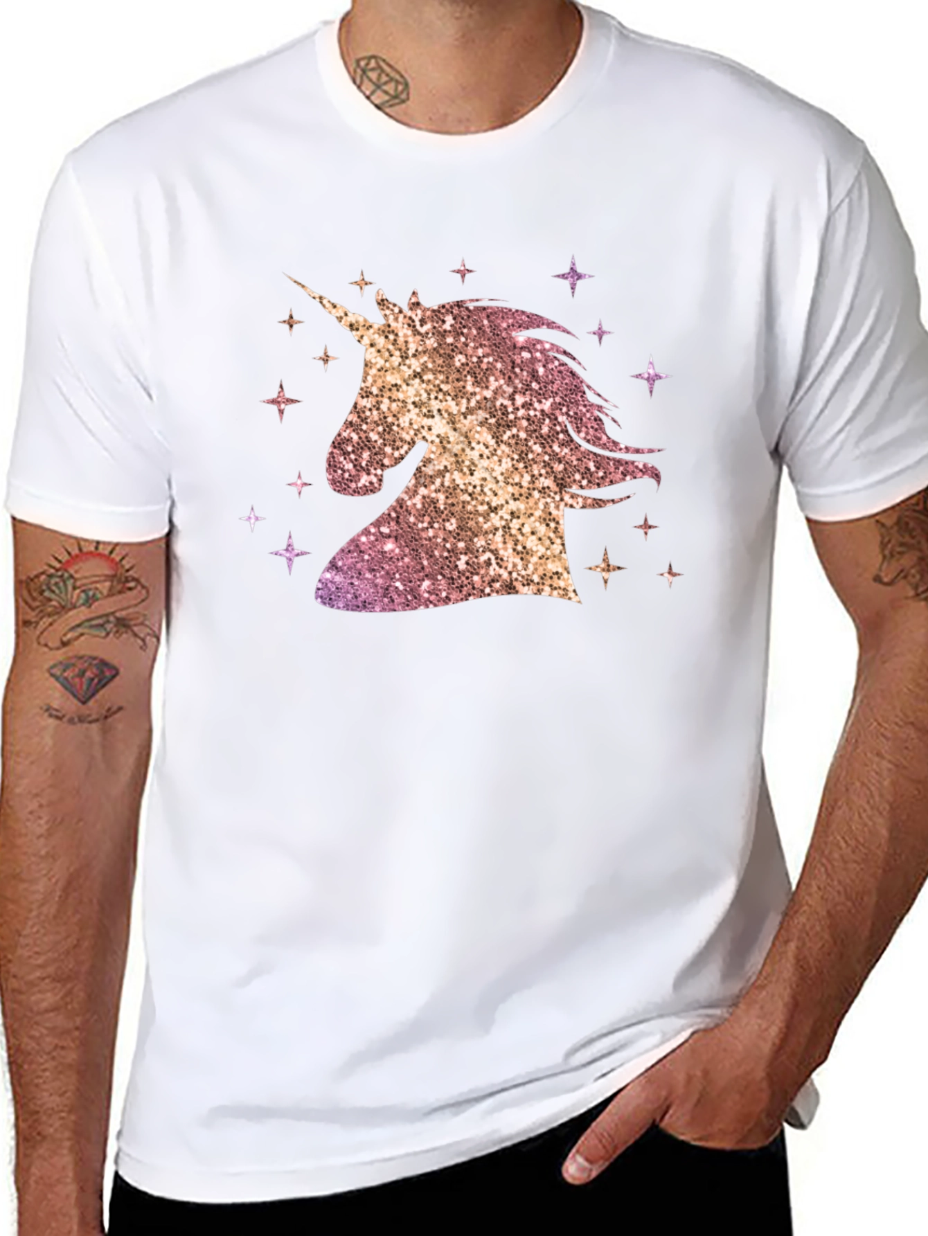Unicorn Sparkle Graphic T-Shirt - Black