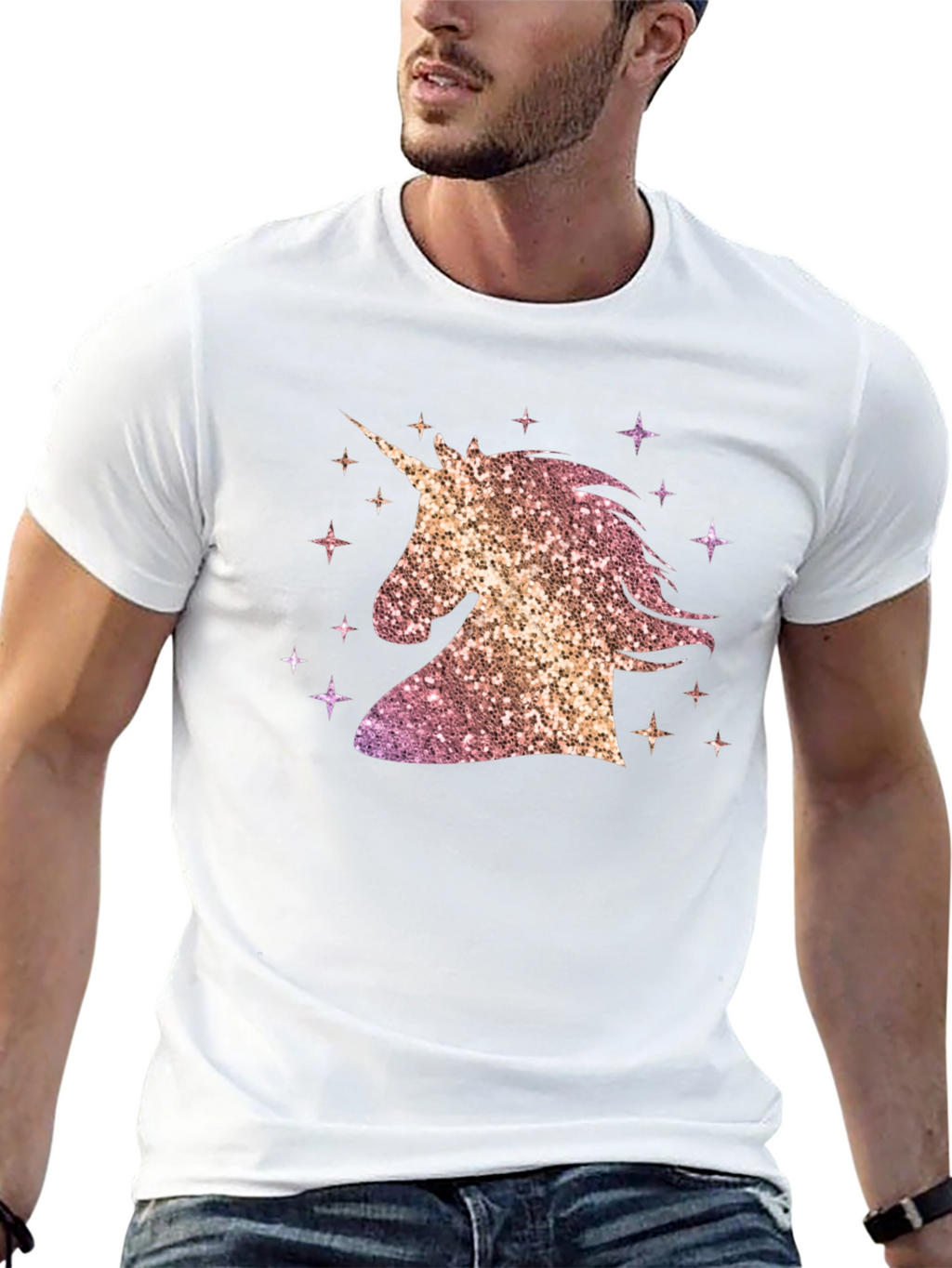 Unicorn Sparkle Graphic T-Shirt - Black