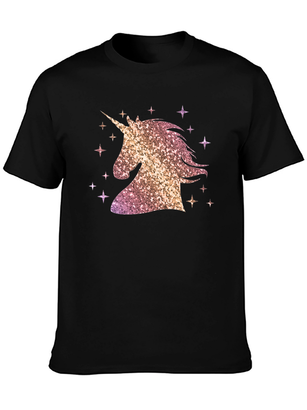 Unicorn Sparkle Graphic T-Shirt - Black