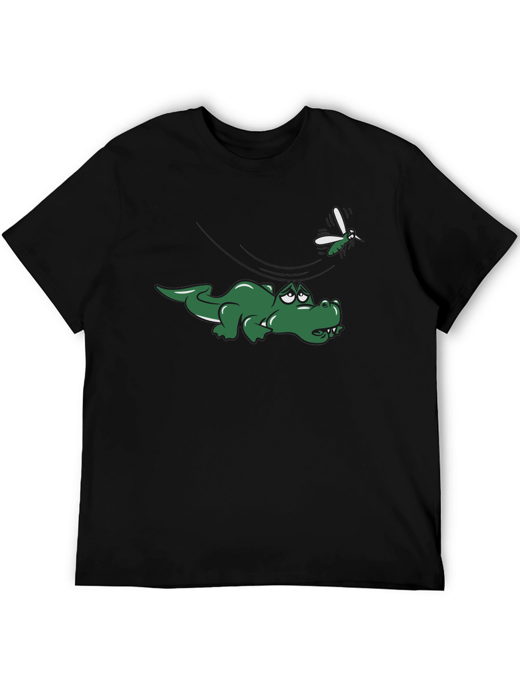 Alligator and Mosquito Graphic T-Shirt - Black