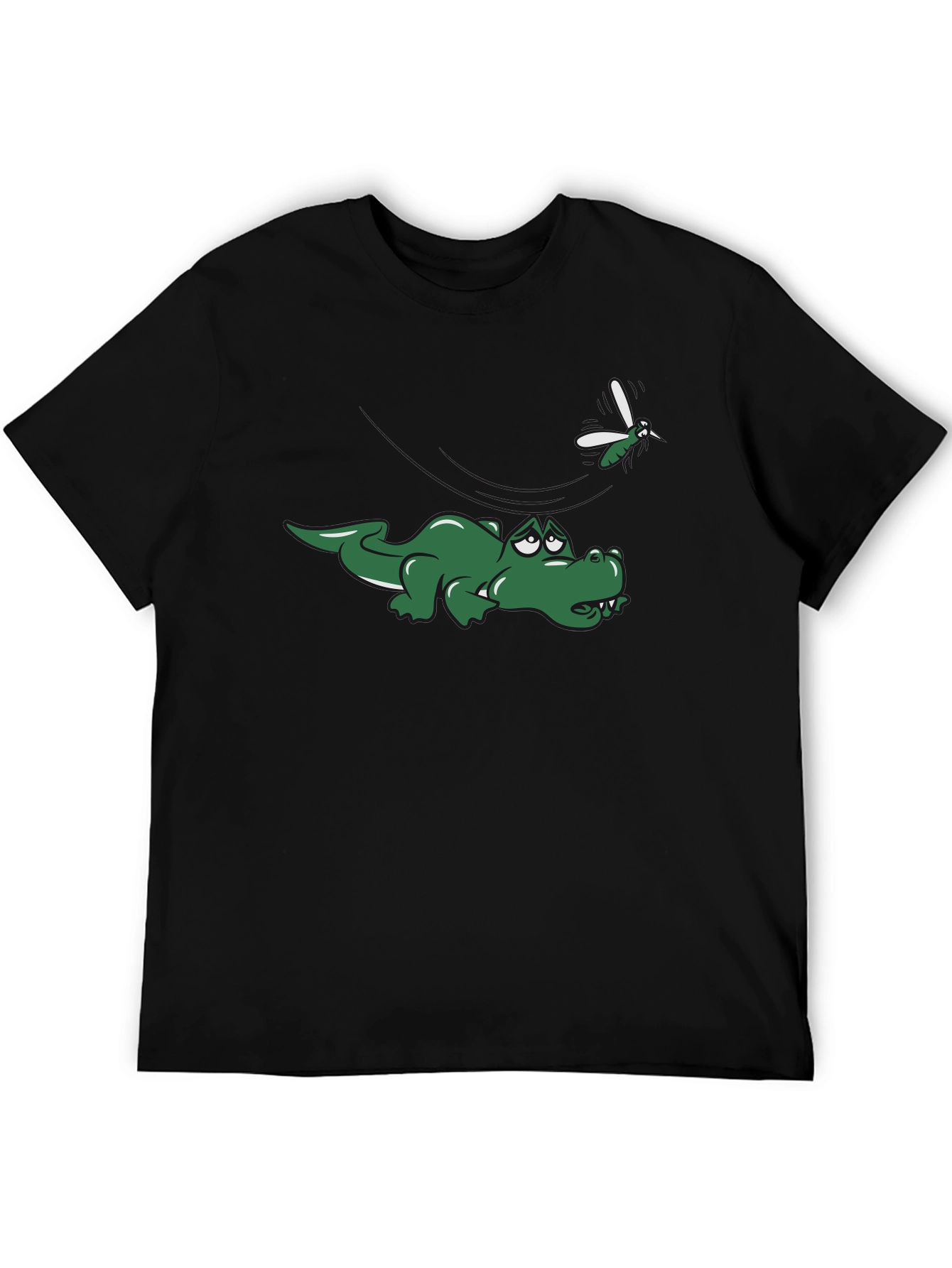 Alligator and Mosquito Graphic T-Shirt - Black