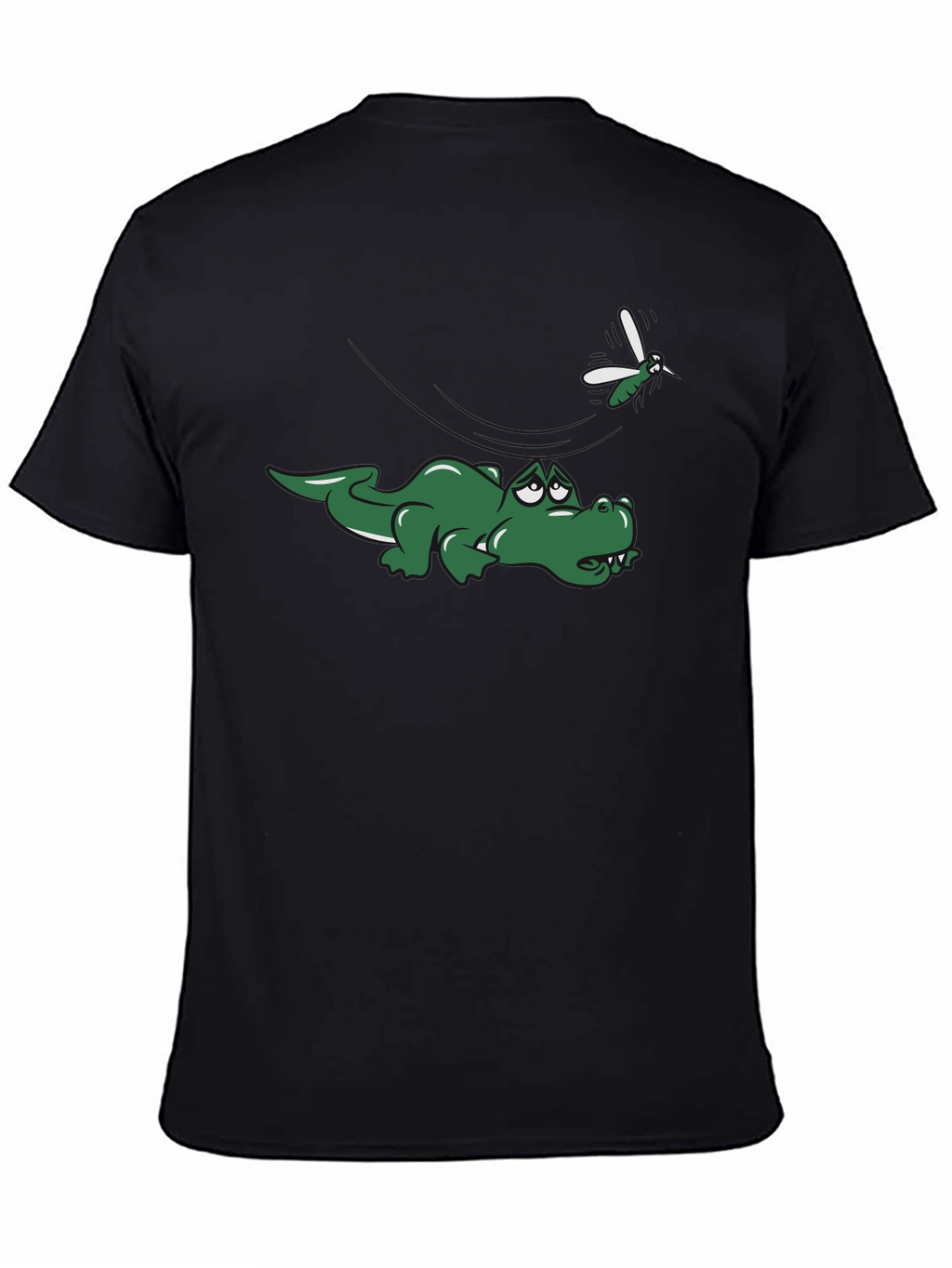 Alligator and Mosquito Graphic T-Shirt - Black